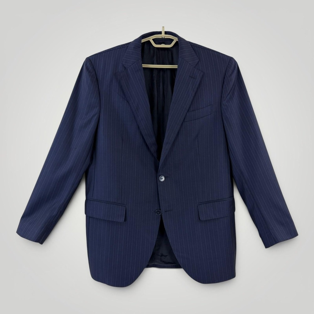 Luigi Bianchi Mantova Blazer Mens 40R Navy Pinstripe Loro Piana Super 130s‎